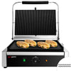 Grill kontaktowy do hamburgerów – powierzchnia grillowa: 400 x 225 mm – 2,6 kW – z ryflowaną płytą górną i dolną