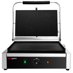 Grill kontaktowy - 2,6kW - płyty: góra i dół ryflowane - powierzchnia grilla: 400x225mm - 230V