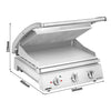 ROBAND | Grill kontaktowy do hamburgerów – powierzchnia grillowa: 500 x 275 mm – 3,1 kW – z ryflowaną płytą górną i gładką dolną