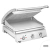 ROBAND | Grill kontaktowy do hamburgerów – powierzchnia grillowa: 500 x 275 mm – 3,1 kW – z ryflowaną płytą górną i gładką dolną