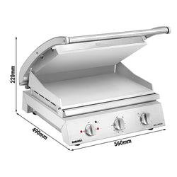 ROBAND | Contact grill for burgers – grilling surface: 500 x 275 mm – 3.1 kW – with smooth upper and lower plate