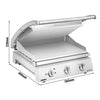 ROBAND | Grill kontaktowy do hamburgerów – powierzchnia grillowa: 500 x 275 mm – 3,1 kW – z gładką płytą górną i dolną