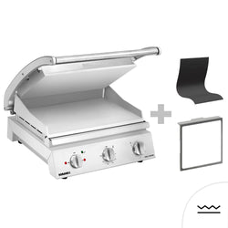ROBAND | Contact grill for burgers – grilling surface: 500 x 275 mm – 3.1 kW – with smooth upper and lower plate
