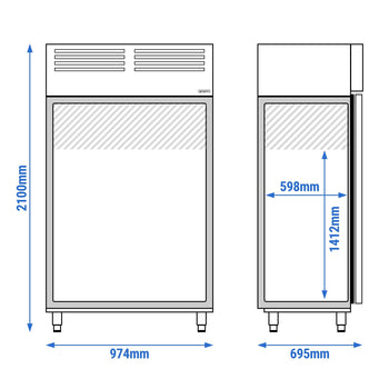 Chłodziarka PREMIUM PLUS - GN 1/1 - 745 litrów - z 2 drzwiami - Prime Gastro