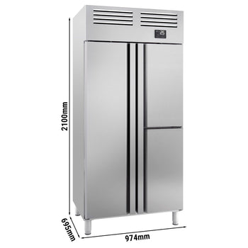 Szafa chłodnicza ze stali nierdzewnej PREMIUM PLUS - GN 1/1 - 745L - 974x695mm - 3 drzwi - chłodzenie wentylowane; LED