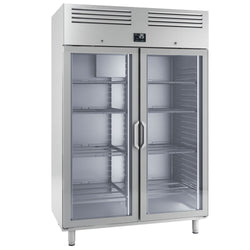 Chłodziarka ze stali nierdzewnej PREMIUM PLUS - GN 2/1 - 1240 litrów - z 2 szklanymi drzwiami