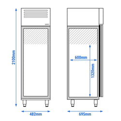 Szafa chłodnicza ze stali nierdzewnej PREMIUM PLUS - GN 1/1 - 325L - 482x695mm - 1 drzwi