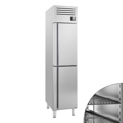 Szafa chłodnicza ze stali nierdzewnej PREMIUM PLUS - GN 1/1 - 325L - 482x702mm - 2 drzwi - chłodzenie wentylowane; LED; HACCP