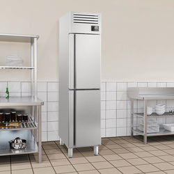 Szafa chłodnicza ze stali nierdzewnej PREMIUM PLUS - GN 1/1 - 325L - 482x702mm - 2 drzwi - chłodzenie wentylowane; LED; HACCP