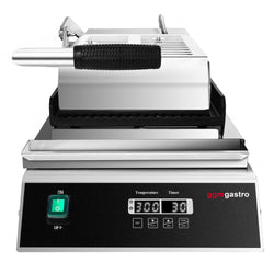 Grill kontaktowy / grill do hamburgerów – 2,8 kW – cyfrowy – ruszt górny i dolny – powierzchnia grillowania: 223 x 380 mm