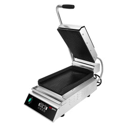 Grill kontaktowy / grill do hamburgerów – 2,8 kW – cyfrowy – ruszt górny i dolny – powierzchnia grillowania: 223 x 380 mm
