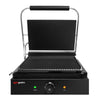 Contact grill for hamburgers – grilling surface: 345 x 235 mm – 2.2 kW – from +50 to +300 °C – with ribbed top and bottom plate – black, image 4 of 10
