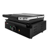 Contact grill for hamburgers – grilling surface: 345 x 235 mm – 2.2 kW – from +50 to +300 °C – with ribbed top and bottom plate – black, image 5 of 10