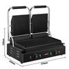 Contact grill for hamburgers – grilling surface: 485 x 235 mm – 3.6 kW – from +50 to +300 °C – with ribbed top and bottom plate – black, image 2 of 10