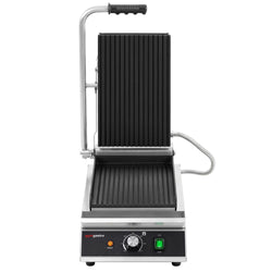 Grill kontaktowy do hamburgerów – powierzchnia grillowa: 230 x 350 mm – 2,3 kW – od +50 do +300 °C – z ryflowaną płytą górną i dolną, zdjęcie 4 z 10