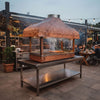 Grill miedziany – na węgiel drzewny – 1200 mm – z przeszkleniem