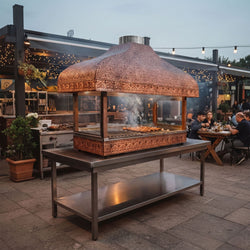 Grill miedziany – na węgiel drzewny – 1200 mm – z przeszkleniem