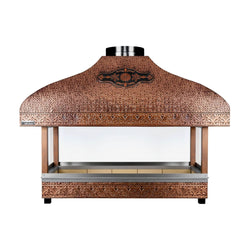 Miedziany grill na węgiel drzewny - 1200 mm - z szybą