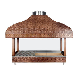 Grill miedziany – na węgiel drzewny – 1200 mm – z przeszkleniem