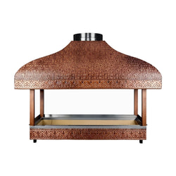 Miedziany grill na węgiel drzewny - 1200 mm - z szybą