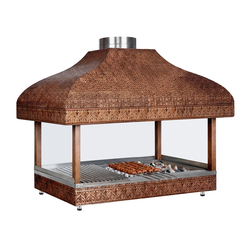 Copper Charcoal Grill - 1500mm - 1 Grill Grate - Grate Size: 1300x500mm