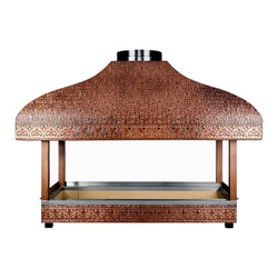 Miedziany grill na węgiel drzewny - 1500 mm - z szybą