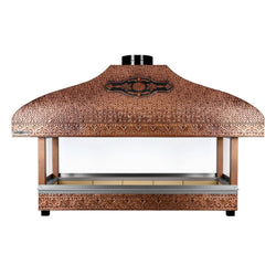 Miedziany grill na węgiel drzewny - 2000 mm - z szybą