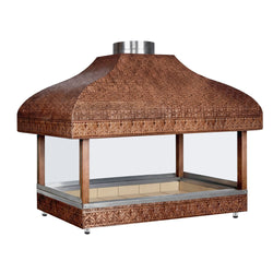 Copper Charcoal Grill - 2000mm - Grill Grate: 1800x500mm