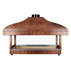 Miedziany grill na węgiel drzewny - 2000 mm - z szybą