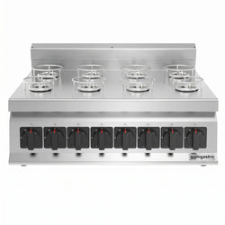 Kuchenka gazowa Künefe – 22 kW – 8 palników – wraz z szafką podblatową z 2 drzwiami