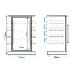 Chłodziarka konferencyjna – 720 mm – 110 L – od +2 do +12 °C – z 1 drzwiami szklanymi skrzydłowymi i oświetleniem LED