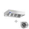 Okap skrzyniowy – 2400 mm – z silnikiem, regulatorem, filtrami i lampą