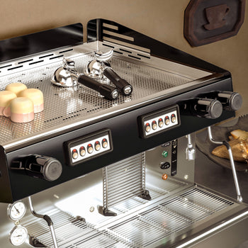 Ekspres z portafiltrem - 2 grupy - włącznie z systemem wstępnej infuzji - stal nierdzewna - Prime Gastro