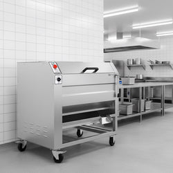 Elektryczna obieraczka do warzyw – wydajność 450 kg/h – moc 750 W – napięcie 230 V – prędkość obrotowa 1400 obr./min