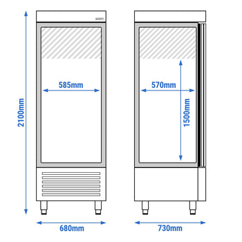 Chłodziarka ze stali nierdzewnej PREMIUM - 600 litrów - z 1 drzwiami - Prime Gastro