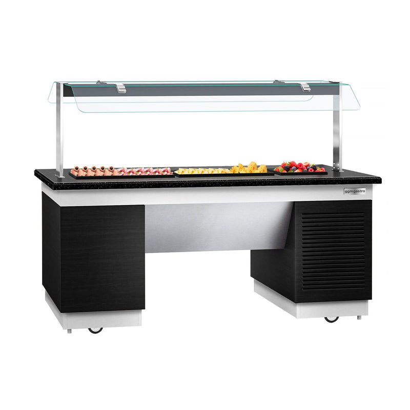 Lada bufetowa chłodnicza DUBLIN - 2000 mm - z płytą chłodniczą & kółkami