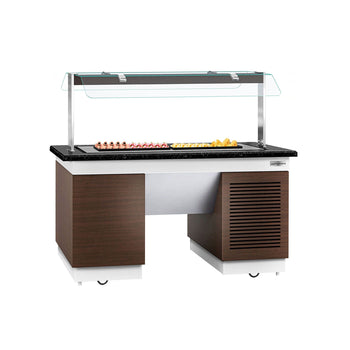 Lada bufetowa chłodnicza DUBLIN - 1600 mm - z płytą chłodniczą & kółkami - Prime Gastro