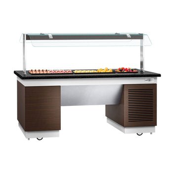 Lada bufetowa chłodnicza DUBLIN - 2000 mm - z płytą chłodniczą & kółkami - Prime Gastro