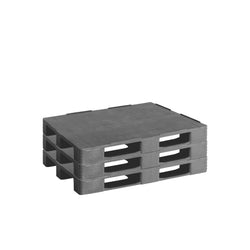 (3 sztuki) – paleta euro EPAL z tworzywa sztucznego pochodzącego z recyklingu – ładowność: 1000 kg – ciemnoszary