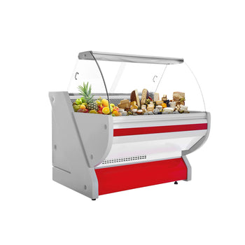 Lada chłodnicza - 1100 mm - z oświetleniem - panel przedni w kolorze czerwonym - Prime Gastro