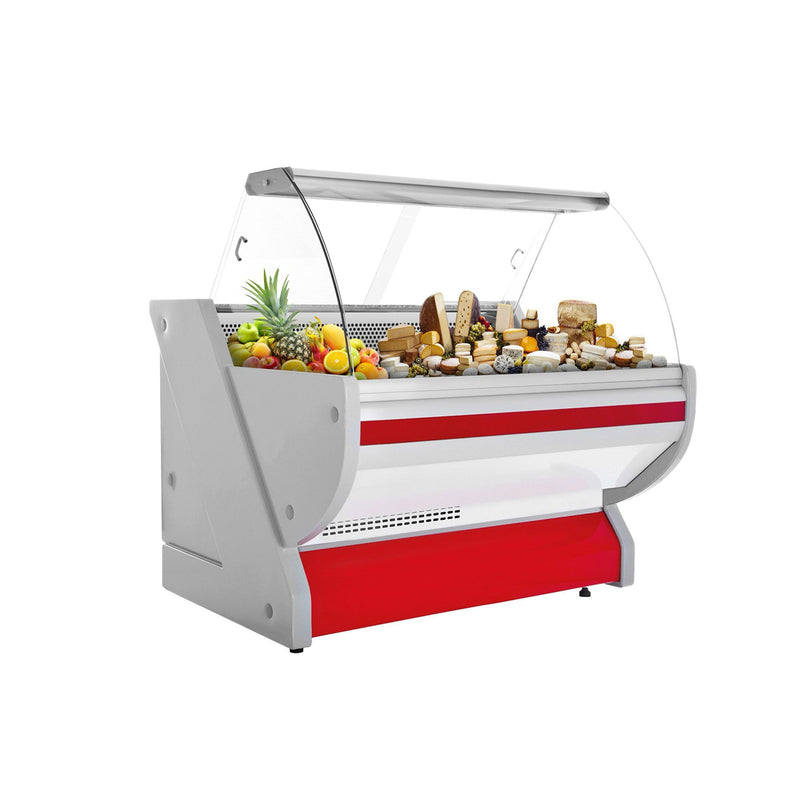 Lada chłodnicza - 1300 mm - z oświetleniem - panel przedni w kolorze czerwonym