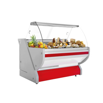 Lada chłodnicza - 1500 mm - z oświetleniem - panel przedni w kolorze czerwonym - Prime Gastro