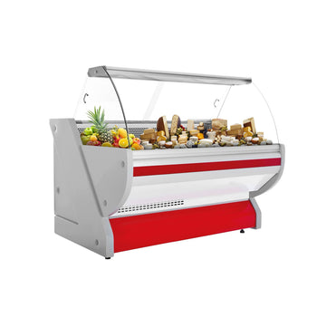 Lada chłodnicza - 1700 mm - z oświetleniem - panel przedni w kolorze czerwonym - Prime Gastro