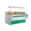 Refrigerated and meat display counter – 2000 x 1150 mm – with meat lighting and illuminated front panel – with granite top – green, image 1 of 12