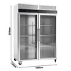 Commercial Upright Fridge Stainless steel ECO - 1200L - with 2 glass doors - On castors