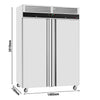 Szafa chłodnicza ze stali nierdzewnej ECO - 1180L - 1480x730mm - 2 drzwi - chłodzenie wentylowane; zamek