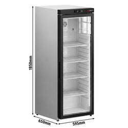 Szafa chłodnicza ze stali nierdzewnej PREMIUM – 305 litrów – z 1 szklanymi drzwiami