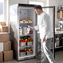 Refrigerated storage cabinet PREMIUM – stainless steel – 533 L – with 1 glass door, image 11 of 11