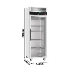 Chłodziarka ze stali nierdzewnej ECO - 600 litrów - z 1 szklanymi drzwiami