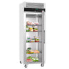 Szafa chłodnicza ze stali nierdzewnej ECO - 600L - 740x730mm - 1 drzwi, przeszklona - chłodzenie wentylowane; zamek